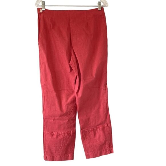 CUT LOOSE NEW Stretch Border Ankle Crop Pants Red Coral Mini Corduroy Size Med - Picture 6 of 14